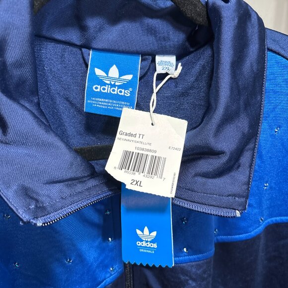 Adidas Originals Navy Blue Rhinestone Track Jacket – Men’s 2XL - Picture 6 of 7